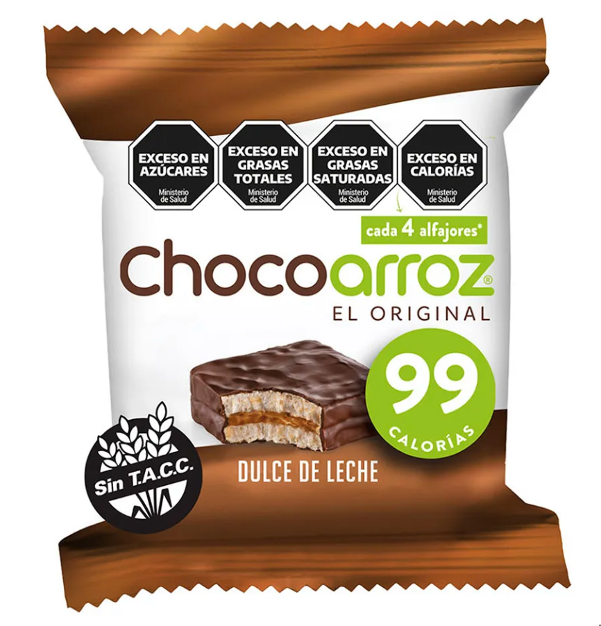 Alfajor Chocoarroz Dulce de leche