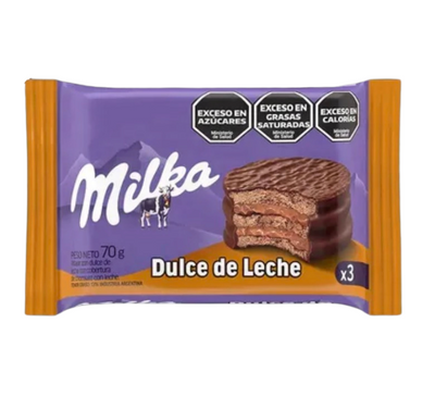 Alfajor milka dulce de leche triple