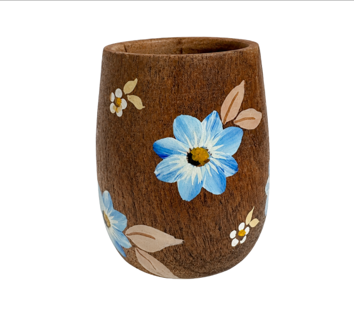 Mate madera pintado a mano