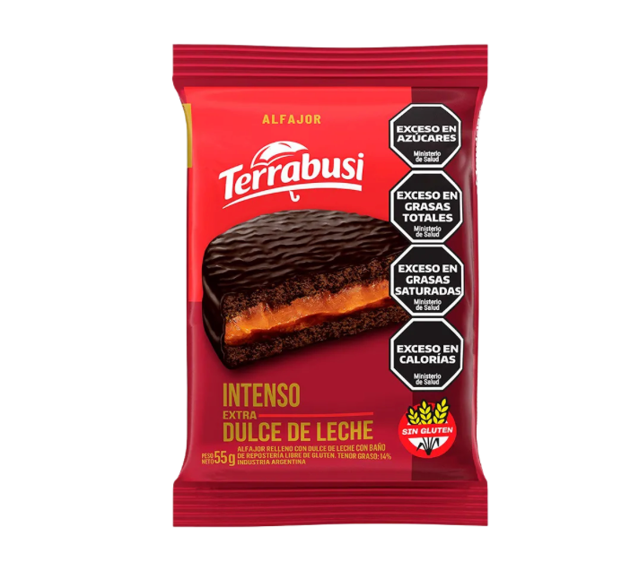 Alfajor terrabusi intenso sin gluten