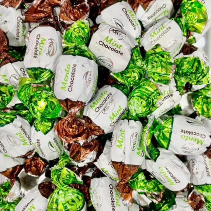 Caramelo menta con chocolate 100gr