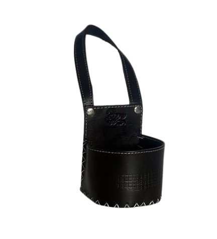 Porta mate color negro de cuero
