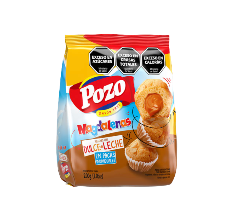 Magdalenas rellenas con dulce de leche