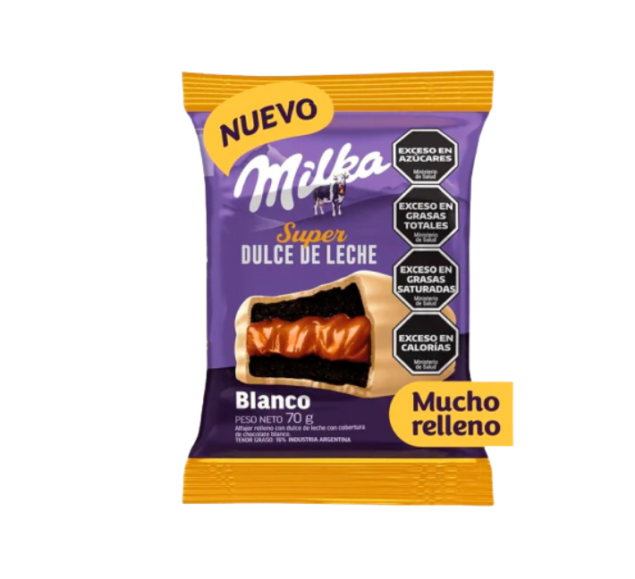 Alfajor milka super dulce de lechę blanco 70gr